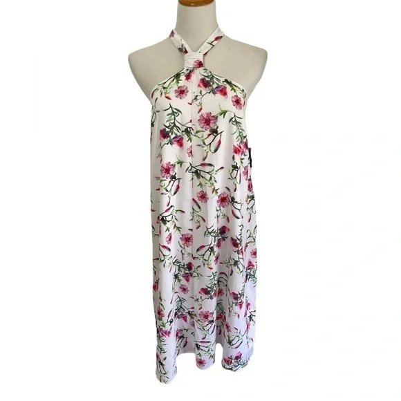 INC Women’s Printed Halter Neck Floral Midi Dress size Medium NWT - Picture 4 of 10